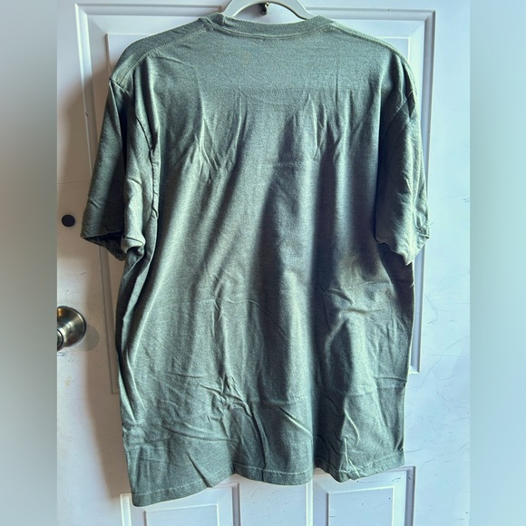 TULTEX BRAND CHRISTIAN TEE “WORTHY”, OLIVE GREEN, SUPER SOFT - Picture 2 of 4